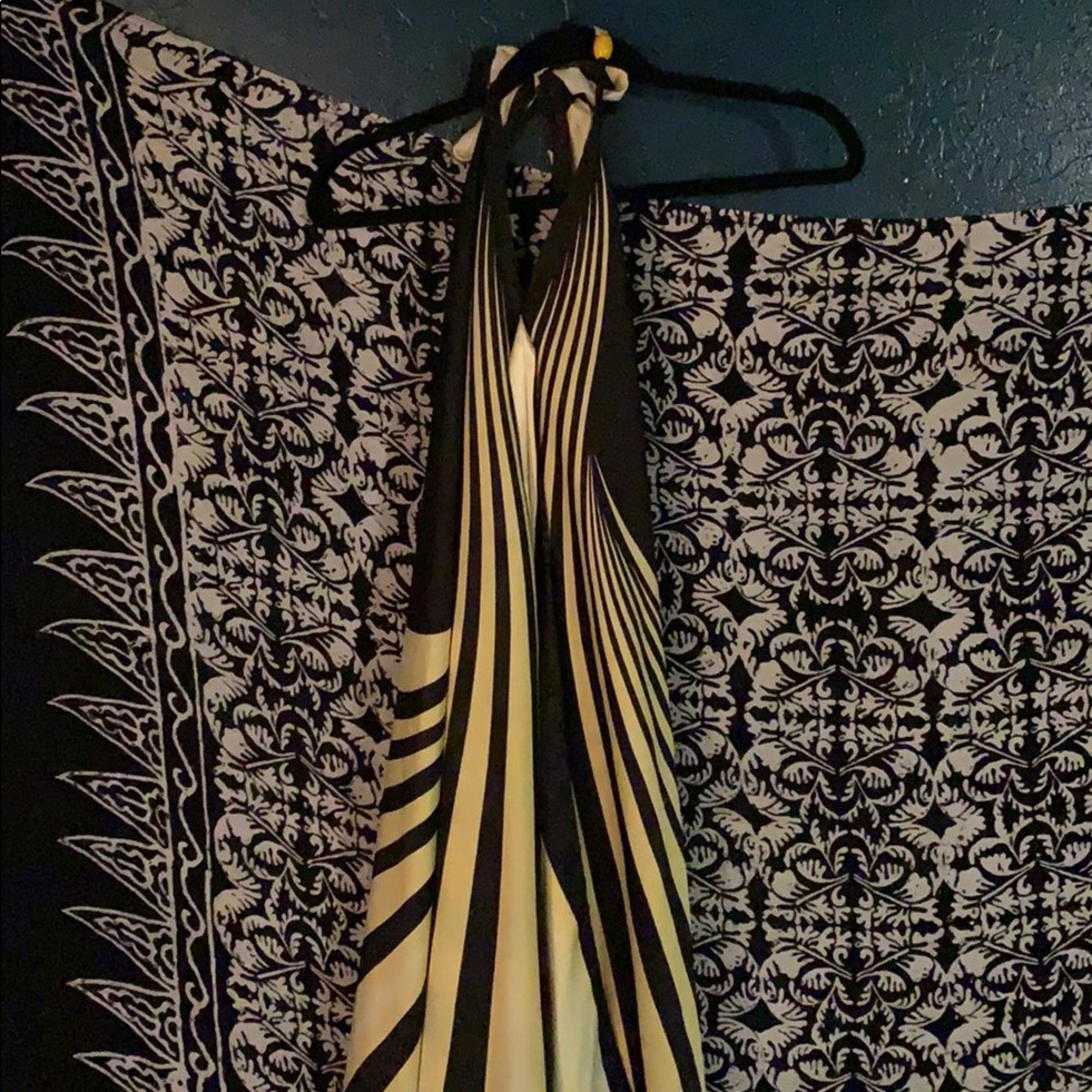 Black and Yellow Flow silk dress